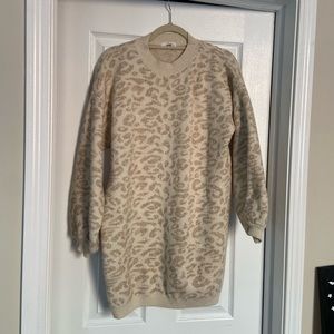 Nude Sweater Dress (Leopard Print)